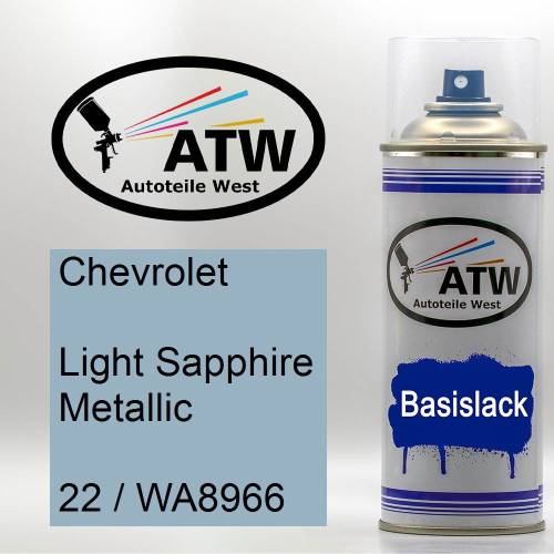 Chevrolet, Light Sapphire Metallic, 22 / WA8966: 400ml Sprühdose, von ATW Autoteile West.